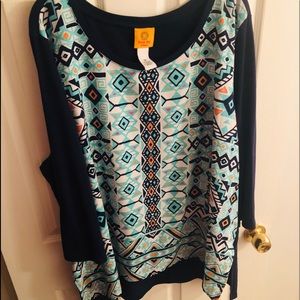 Geo front and solid navy back